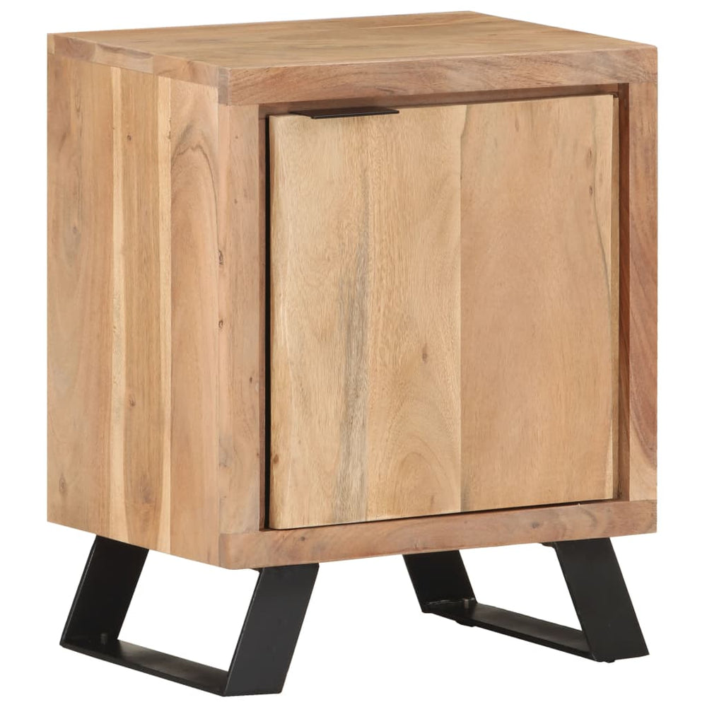 Nachtkastje met natuurlijke rand 40x30x50 cm massief acaciahout MeubelReus
