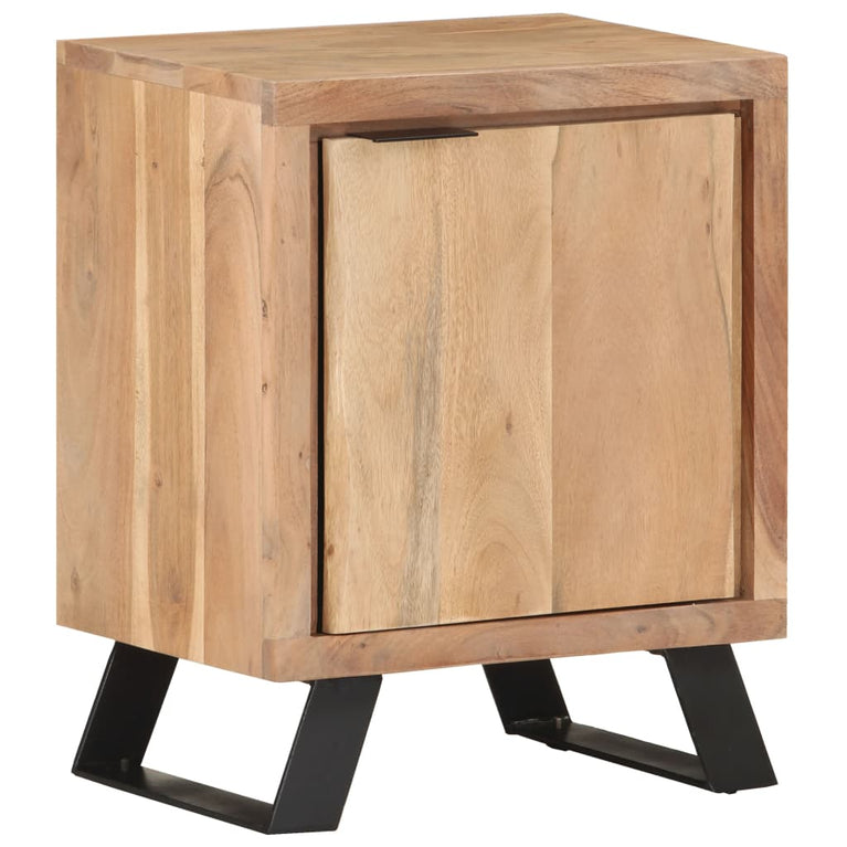 Nachtkastje met natuurlijke rand 40x30x50 cm massief acaciahout MeubelReus