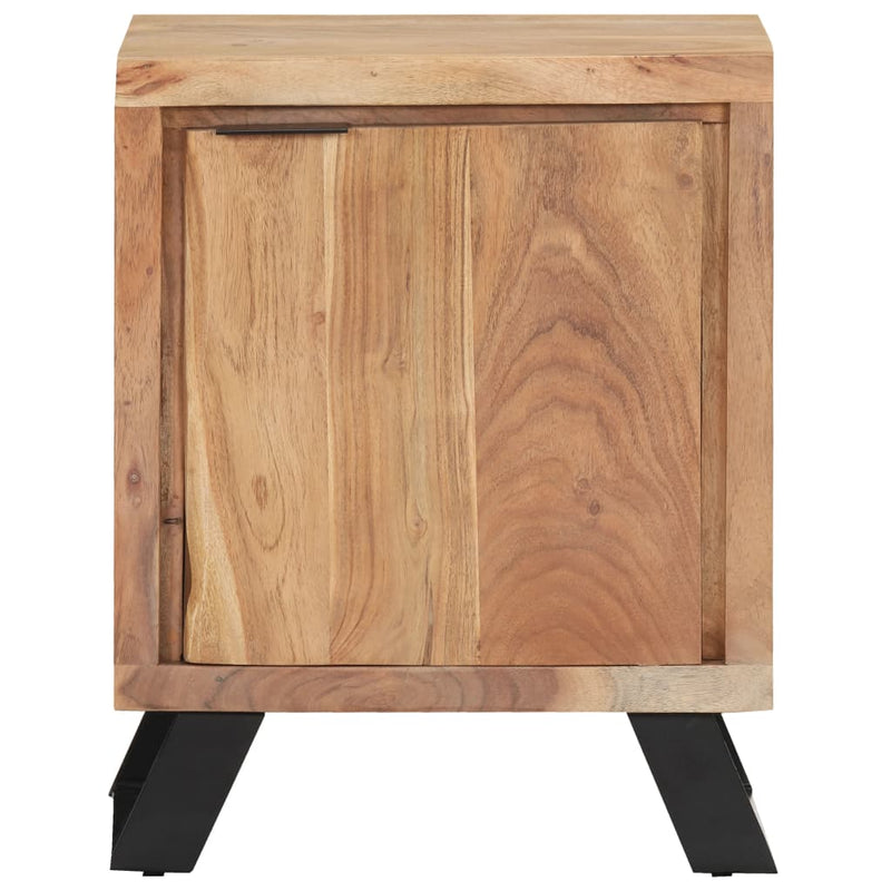 Nachtkastje met natuurlijke rand 40x30x50 cm massief acaciahout MeubelReus