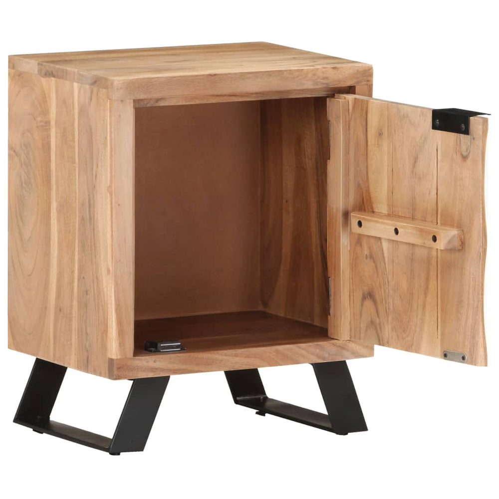 Nachtkastje met natuurlijke rand 40x30x50 cm massief acaciahout MeubelReus