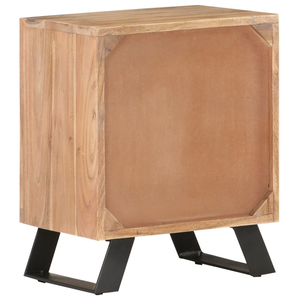 Nachtkastje met natuurlijke rand 40x30x50 cm massief acaciahout MeubelReus