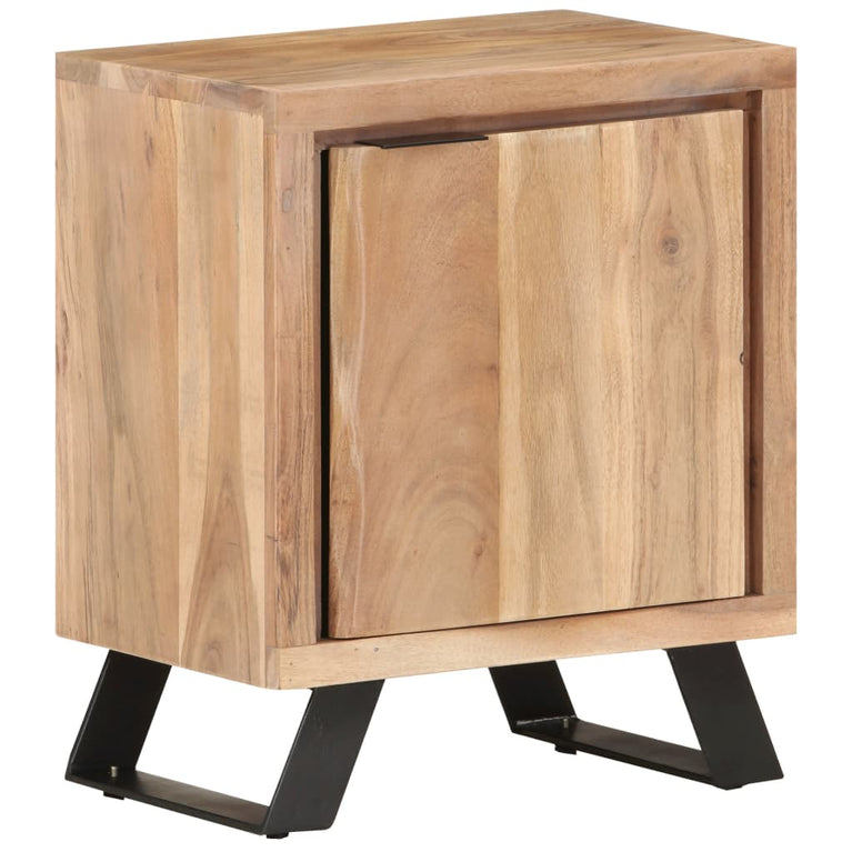 Nachtkastje met natuurlijke rand 40x30x50 cm massief acaciahout MeubelReus