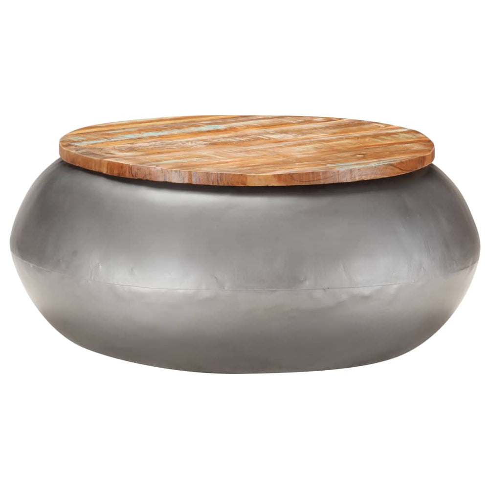 Salontafel 68x68x30 cm massief gerecycled hout grijs MeubelReus