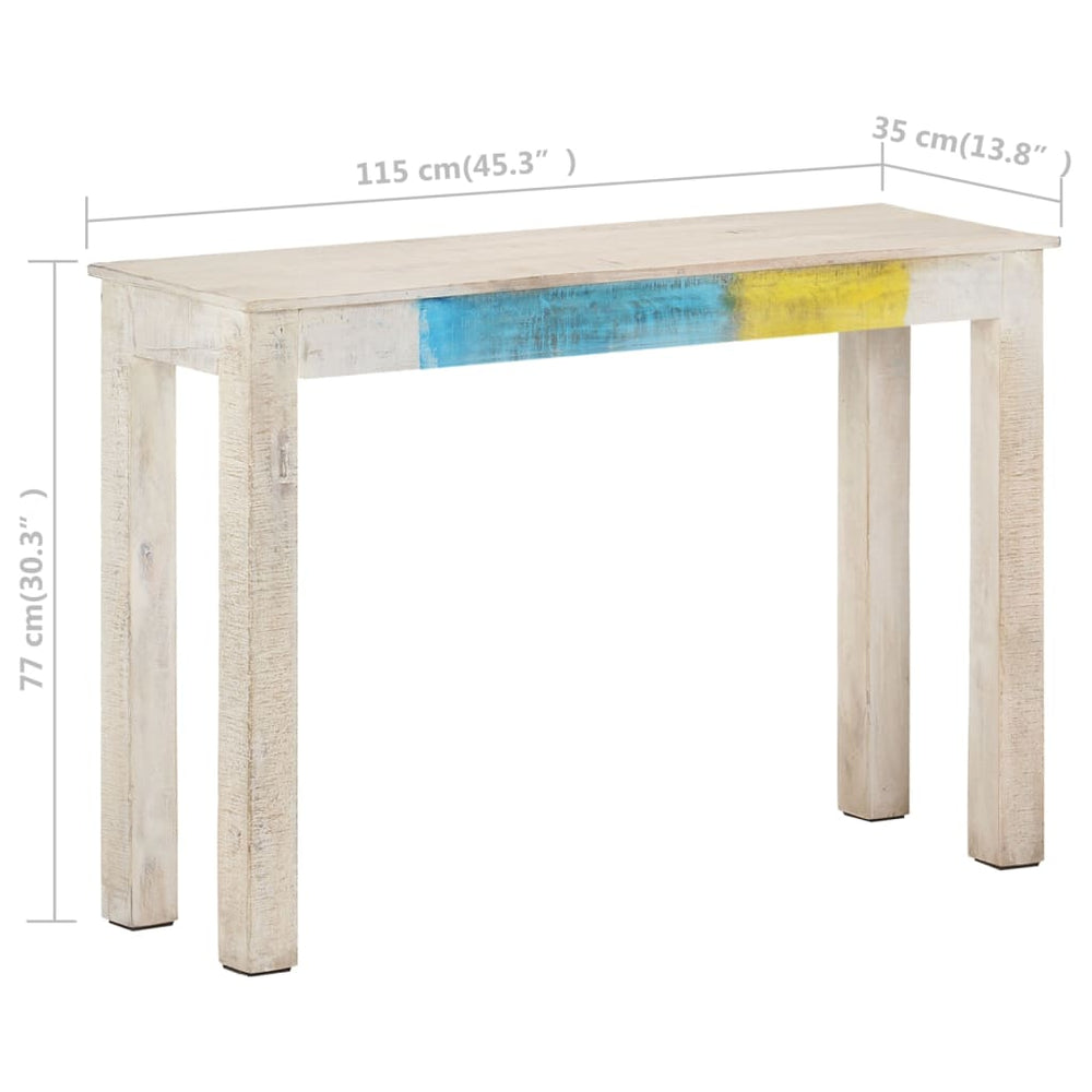 Wandtafel 115x35x77 cm ruw mangohout wit MeubelReus