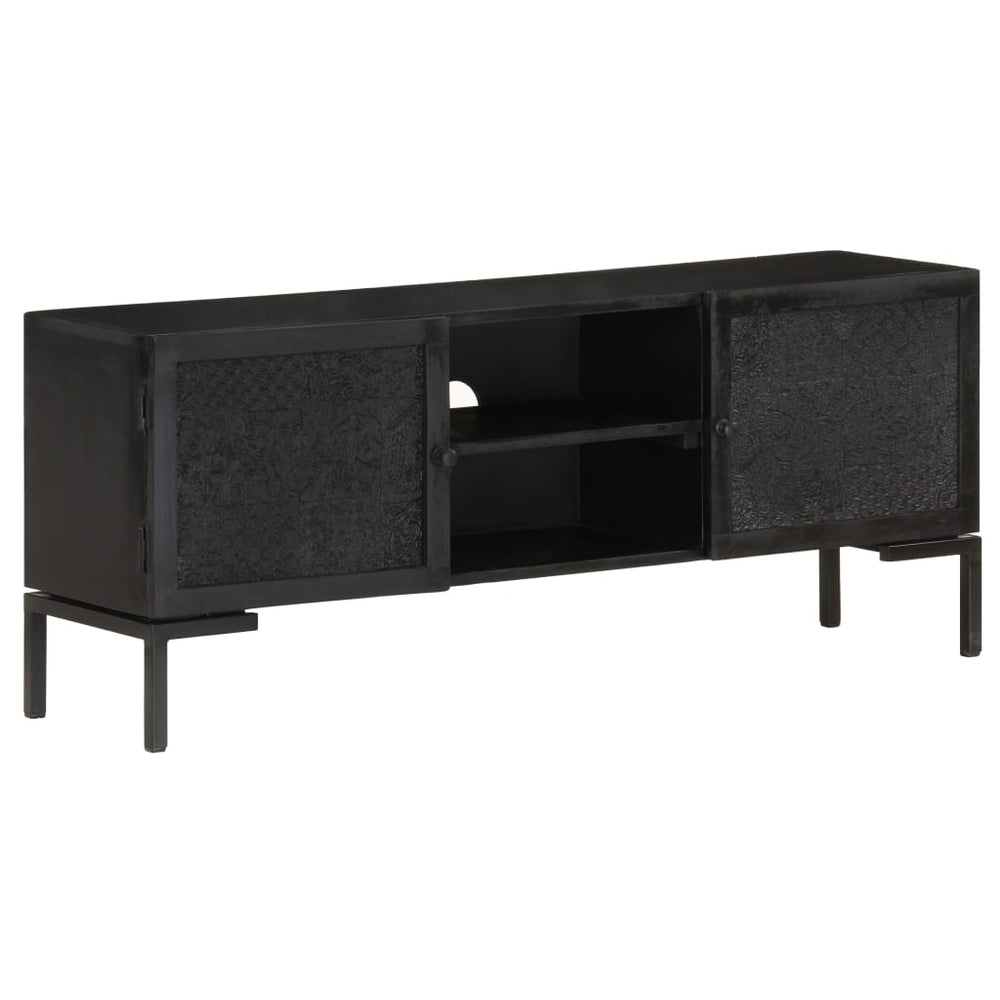 Tv-meubel 115x30x46 cm massief mangohout zwart MeubelReus