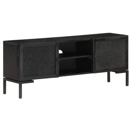 Tv-meubel 115x30x46 cm massief mangohout zwart MeubelReus