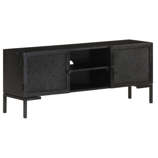 Tv-meubel 115x30x46 cm massief mangohout zwart MeubelReus
