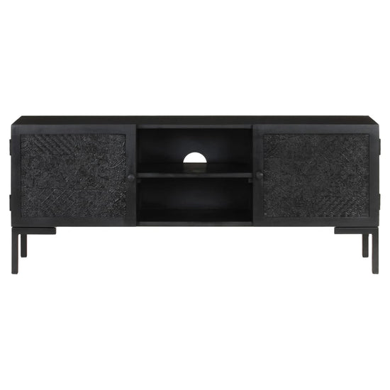 Tv-meubel 115x30x46 cm massief mangohout zwart MeubelReus