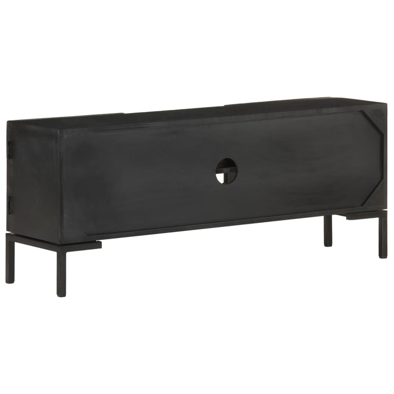 Tv-meubel 115x30x46 cm massief mangohout zwart MeubelReus