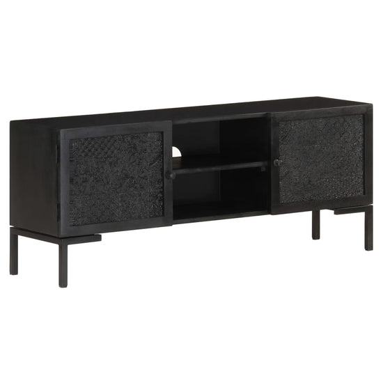 Tv-meubel 115x30x46 cm massief mangohout zwart MeubelReus