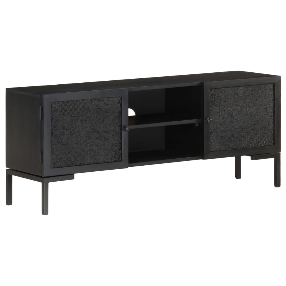 Tv-meubel 115x30x46 cm massief mangohout zwart MeubelReus
