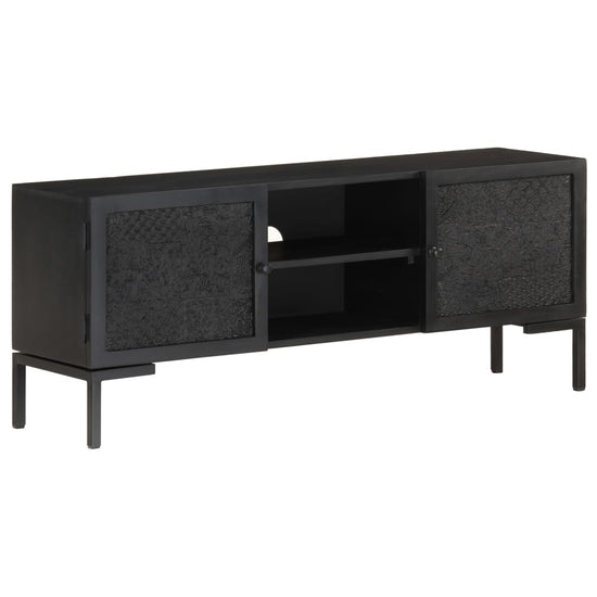 Tv-meubel 115x30x46 cm massief mangohout zwart MeubelReus