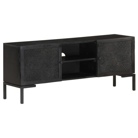 Tv-meubel 115x30x46 cm massief mangohout zwart MeubelReus