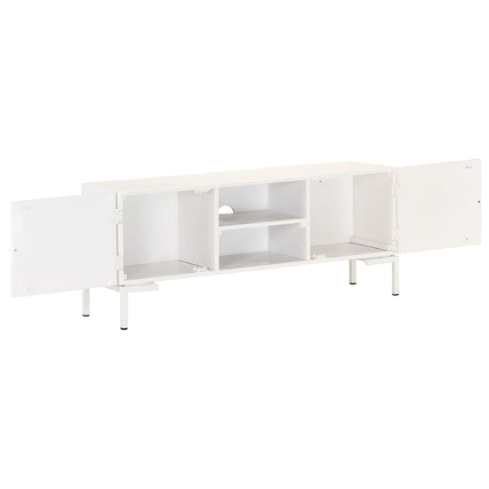 Tv-meubel 115x30x46 cm massief mangohout wit MeubelReus