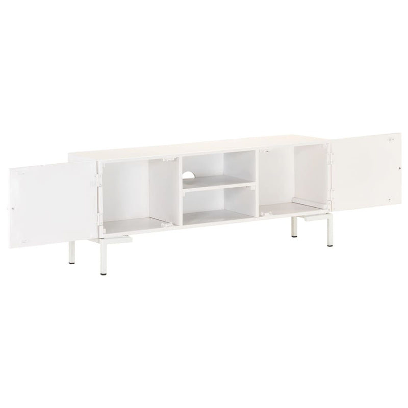 Tv-meubel 115x30x46 cm massief mangohout wit MeubelReus