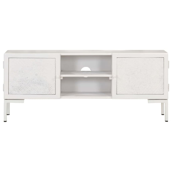 Tv-meubel 115x30x46 cm massief mangohout wit MeubelReus