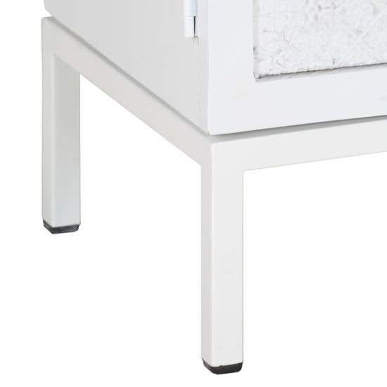 Tv-meubel 115x30x46 cm massief mangohout wit MeubelReus