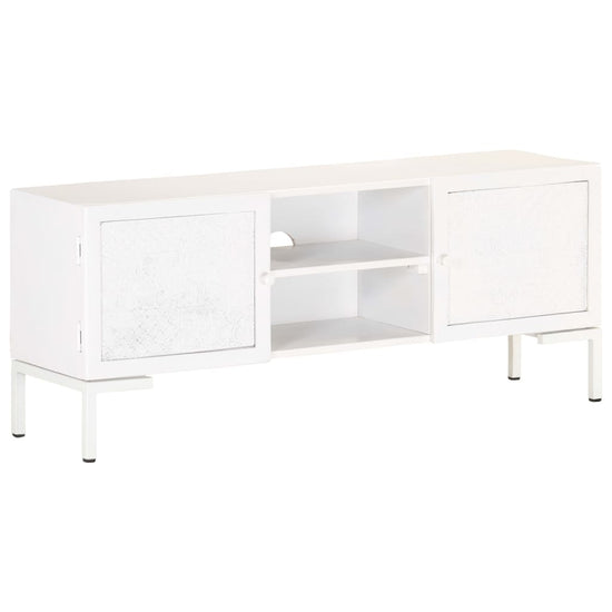 Tv-meubel 115x30x46 cm massief mangohout wit MeubelReus