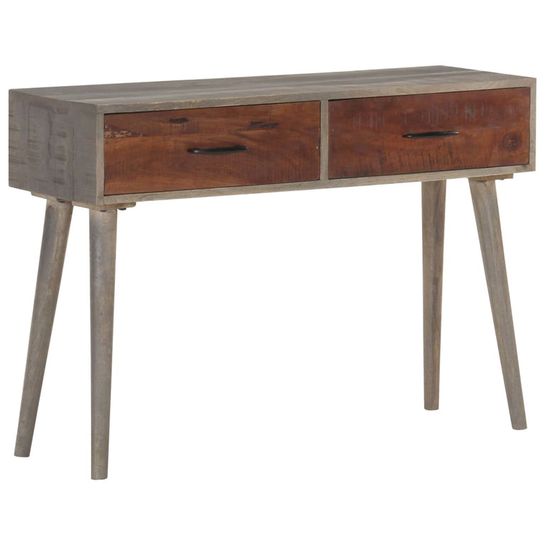 Wandtafel 110x35x75 cm massief ruw mangohout grijs MeubelReus