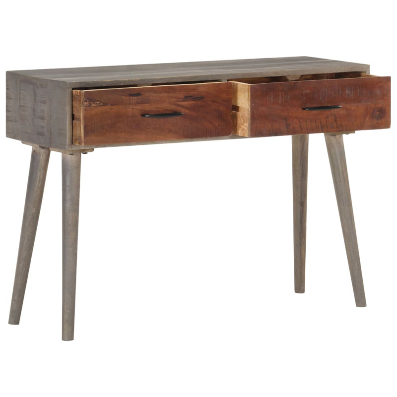 Wandtafel 110x35x75 cm massief ruw mangohout grijs MeubelReus