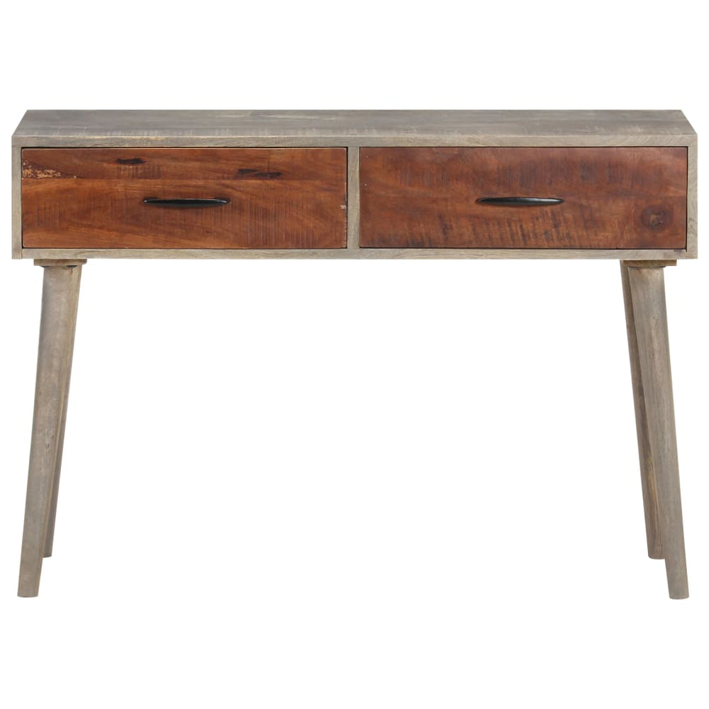 Wandtafel 110x35x75 cm massief ruw mangohout grijs MeubelReus