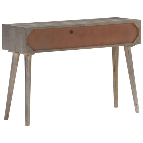 Wandtafel 110x35x75 cm massief ruw mangohout grijs MeubelReus