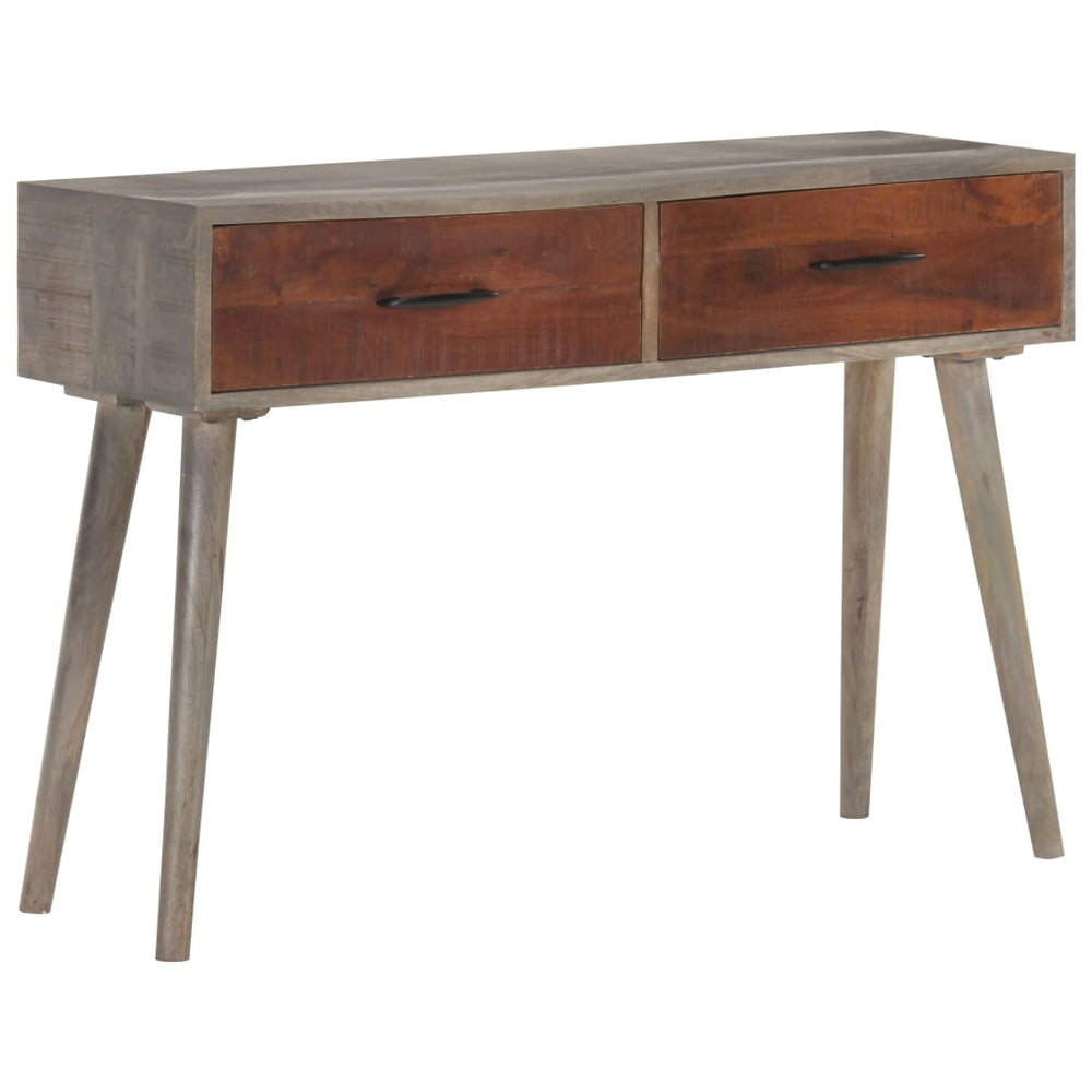 Wandtafel 110x35x75 cm massief ruw mangohout grijs MeubelReus