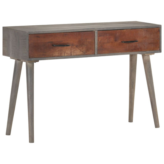Wandtafel 110x35x75 cm massief ruw mangohout grijs MeubelReus