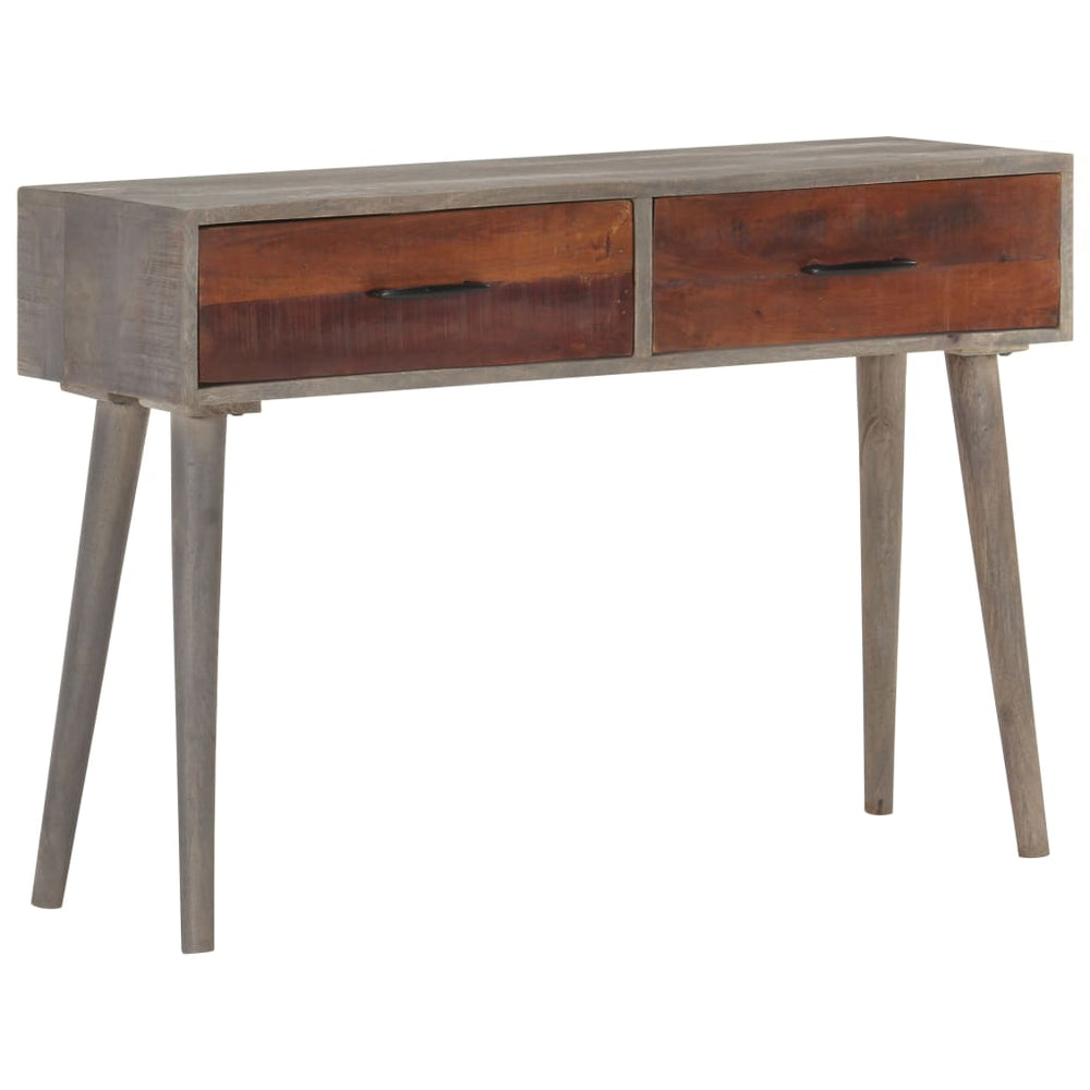 Wandtafel 110x35x75 cm massief ruw mangohout grijs MeubelReus