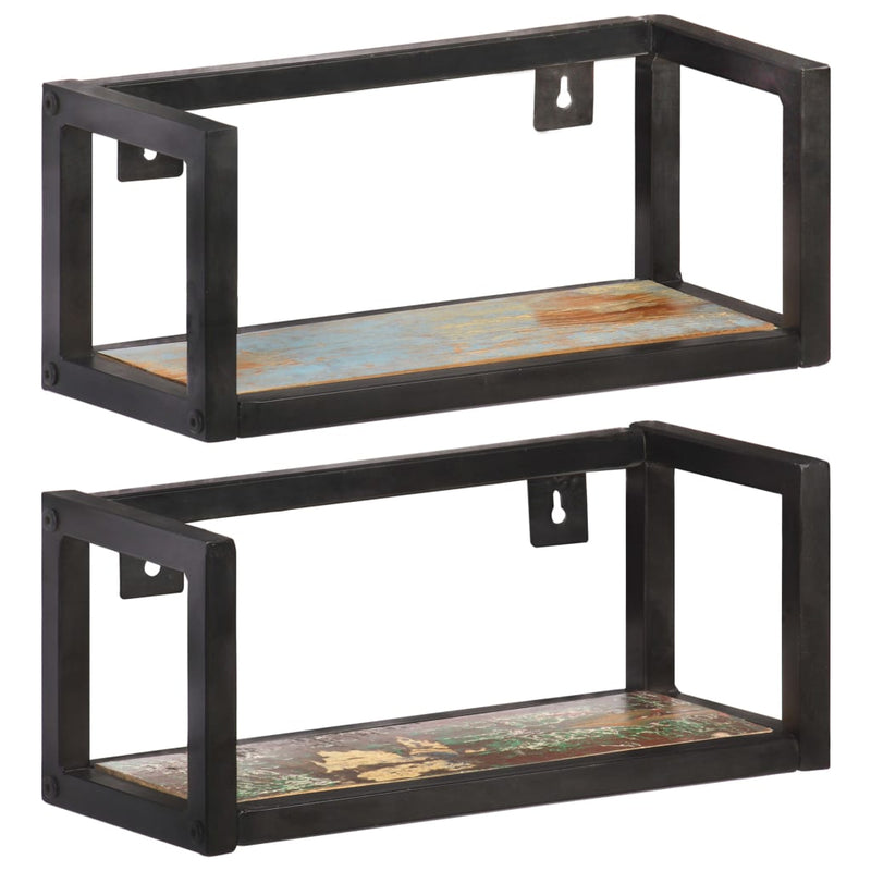Wandschappen 2 st 40 cm massief gerecycled hout MeubelReus