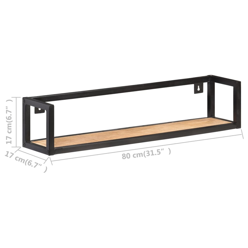Wandschappen 2 st 80 cm ruw mangohout MeubelReus
