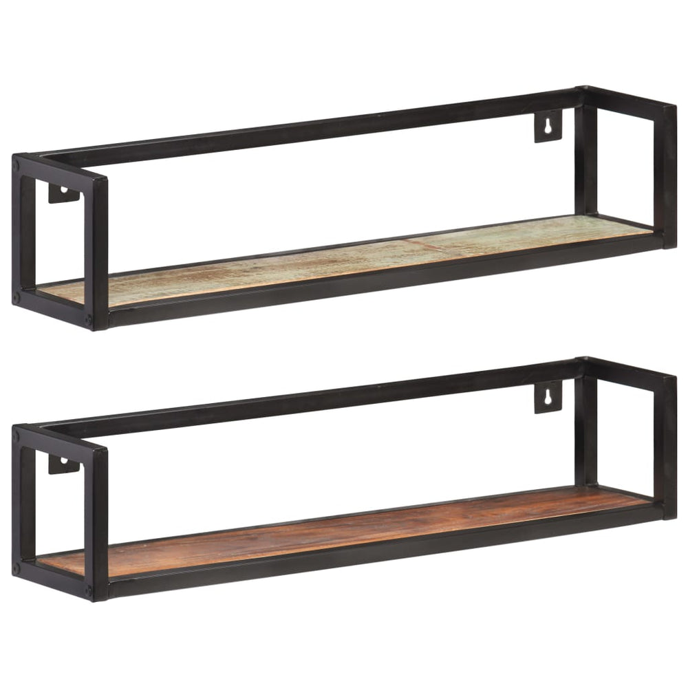 Wandschappen 2 st 80 cm massief gerecycled hout MeubelReus