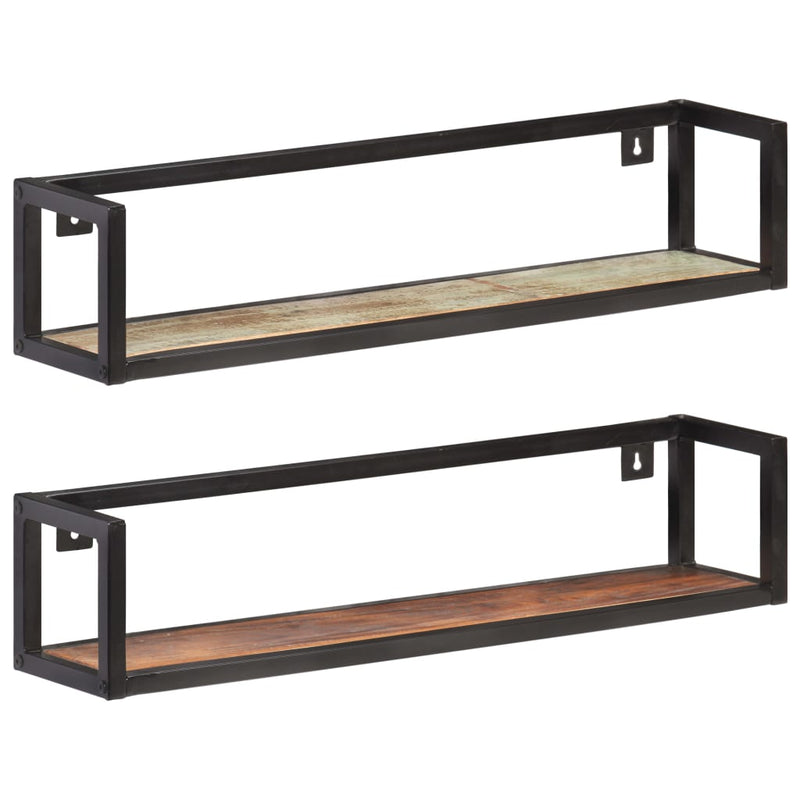 Wandschappen 2 st 80 cm massief gerecycled hout MeubelReus