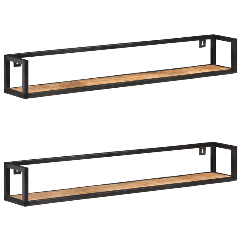 Wandschappen 2 st 120 cm ruw mangohout MeubelReus
