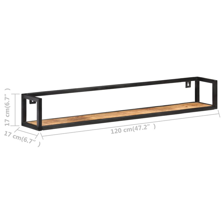 Wandschappen 2 st 120 cm ruw mangohout MeubelReus