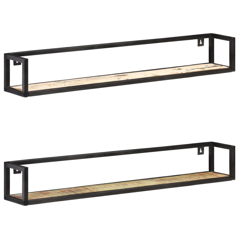 Wandschappen 2 st 120 cm massief gerecycled hout MeubelReus