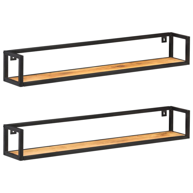 Wandschappen 2 st 120 cm massief acaciahout MeubelReus