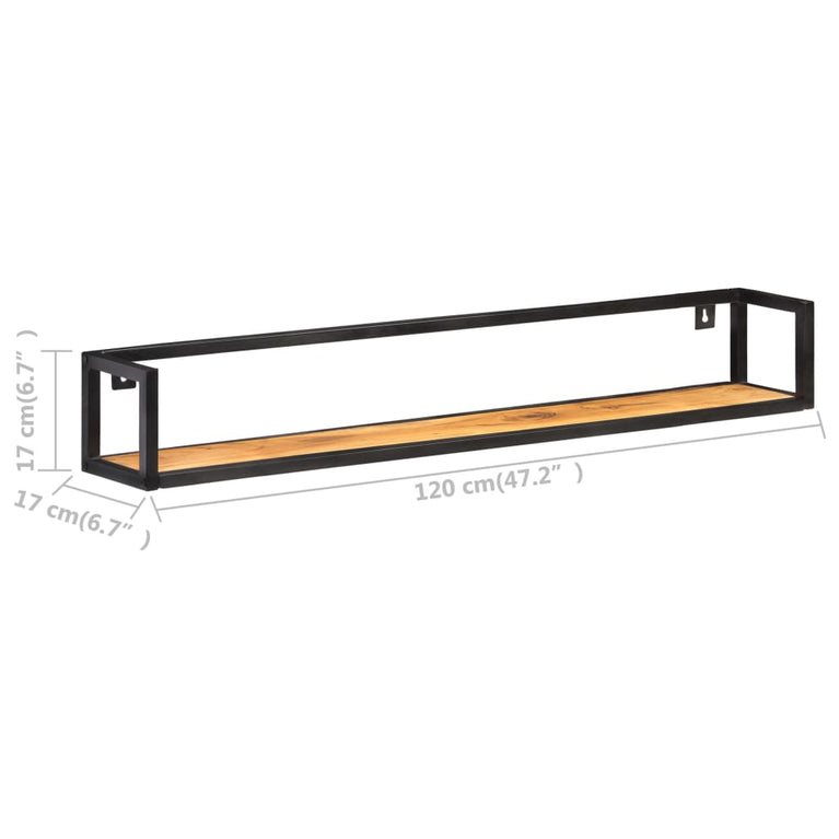 Wandschappen 2 st 120 cm massief acaciahout MeubelReus