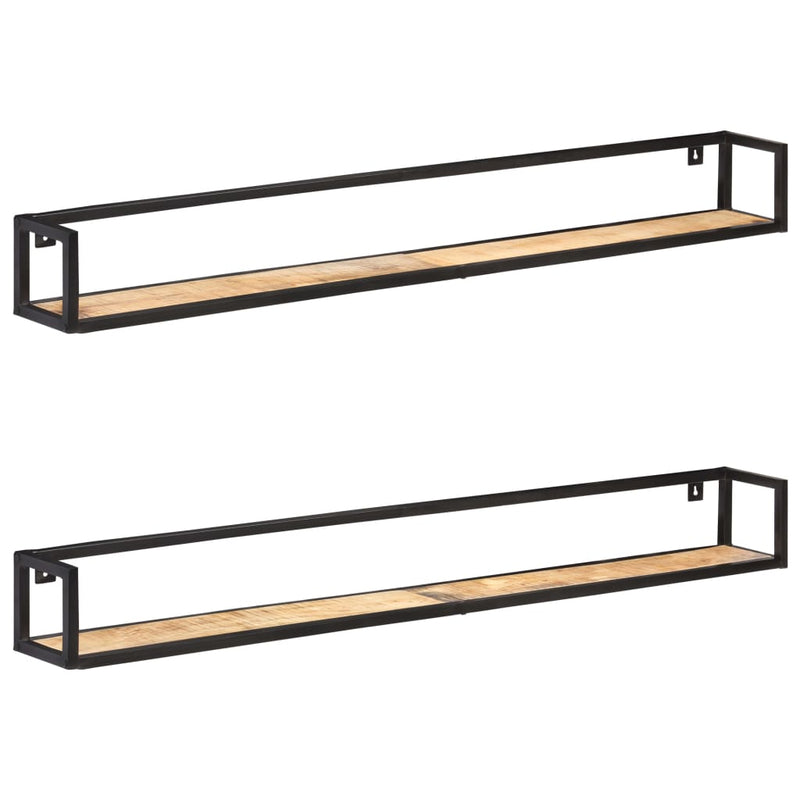 Wandschappen 2 st 160 cm ruw mangohout MeubelReus