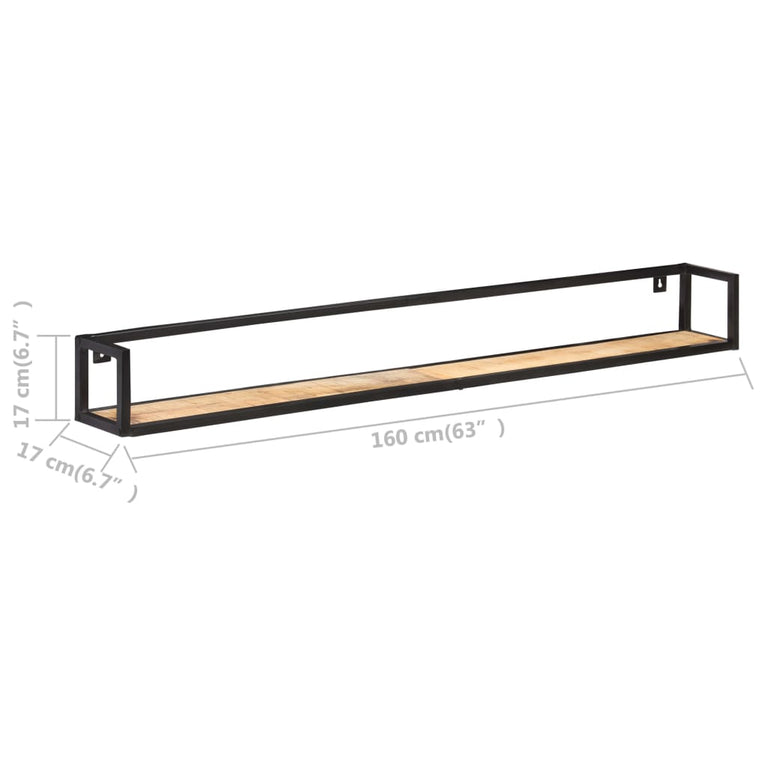 Wandschappen 2 st 160 cm ruw mangohout MeubelReus