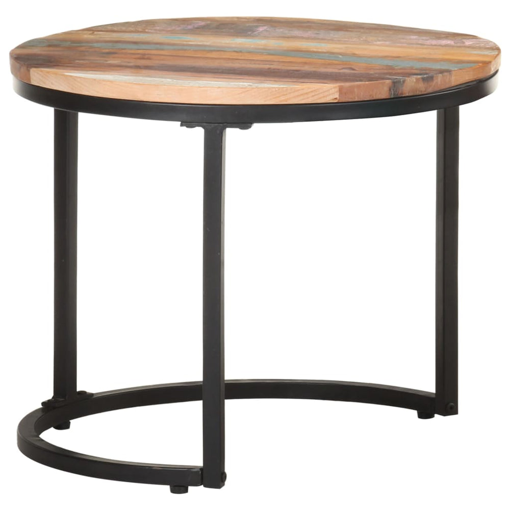Bijzettafel 3 st massief gerecycled hout MeubelReus