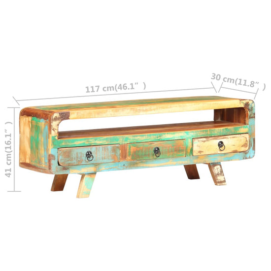 Tv-meubel 117x30x41 cm massief gerecycled hout MeubelReus