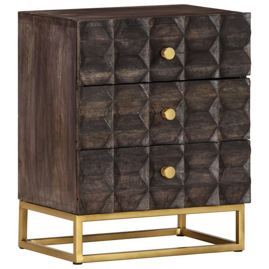 Nachtkastje 40x30x50 cm massief mangohout zwart MeubelReus
