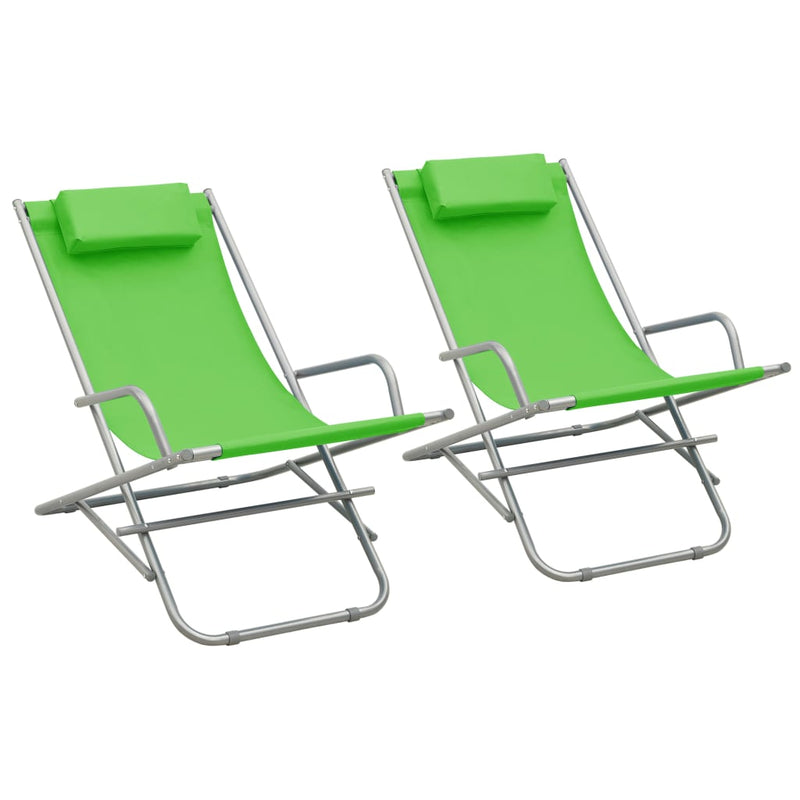 Klapstoelen 2 st staal groen MeubelReus