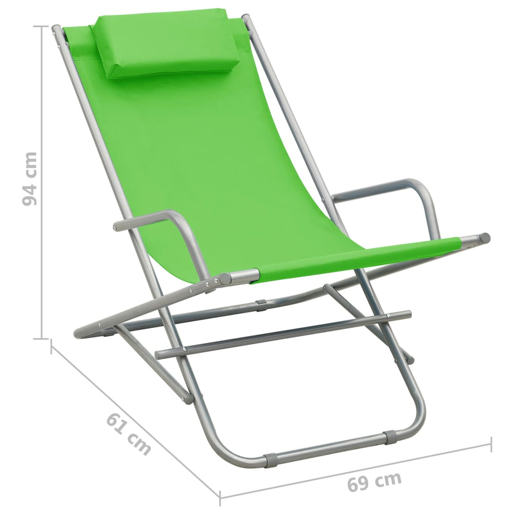 Klapstoelen 2 st staal groen MeubelReus