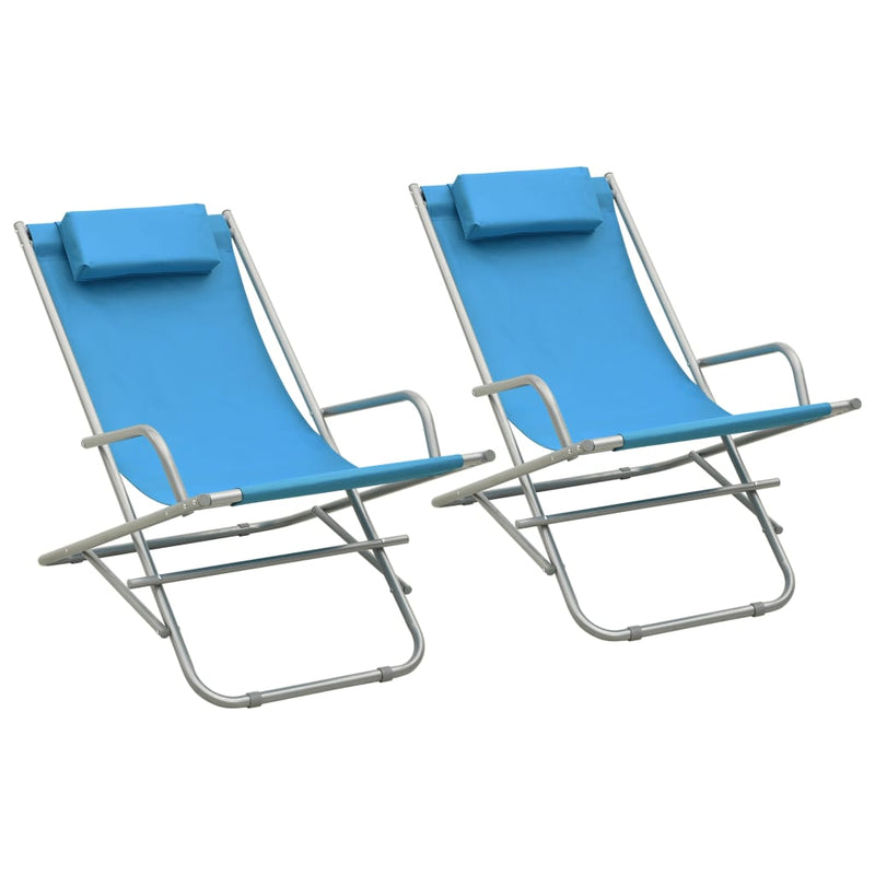 Klapstoelen 2 st staal blauw MeubelReus