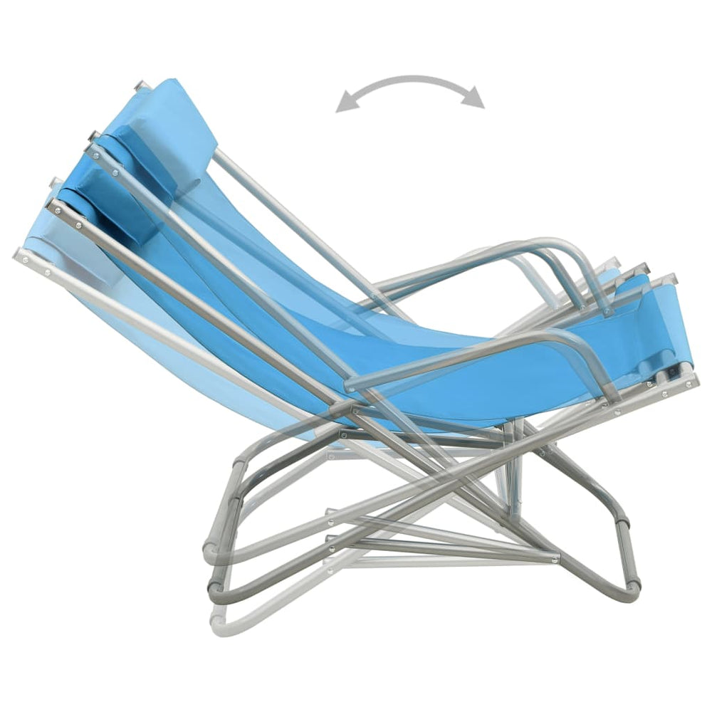 Klapstoelen 2 st staal blauw MeubelReus