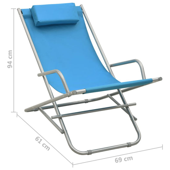 Klapstoelen 2 st staal blauw MeubelReus