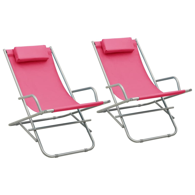 Klapstoelen 2 st staal roze MeubelReus