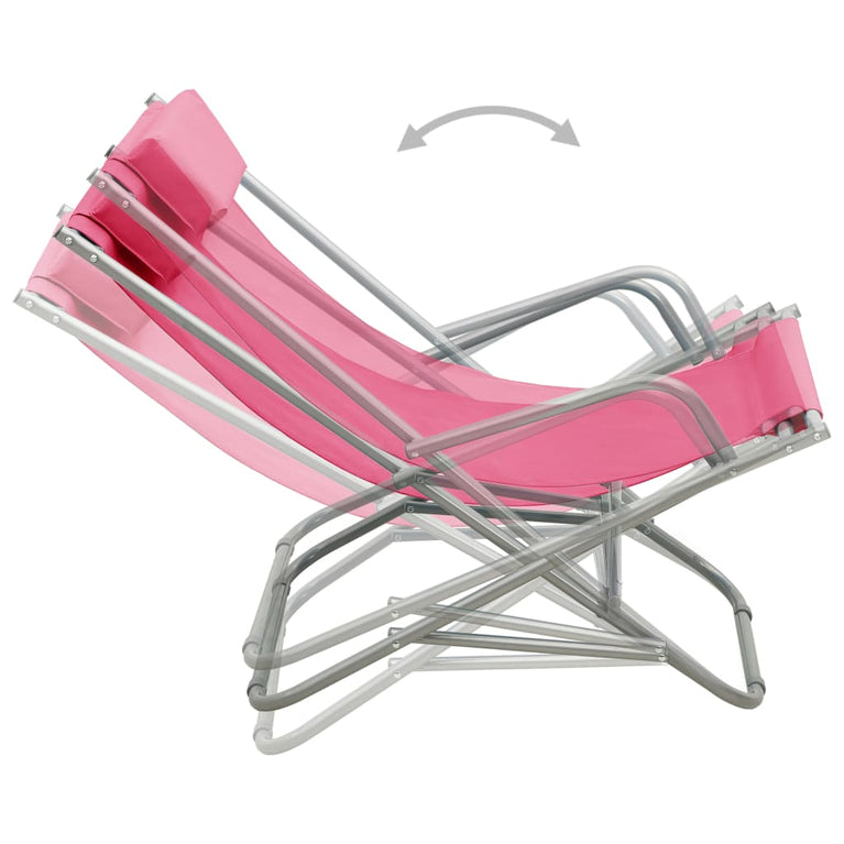 Klapstoelen 2 st staal roze MeubelReus